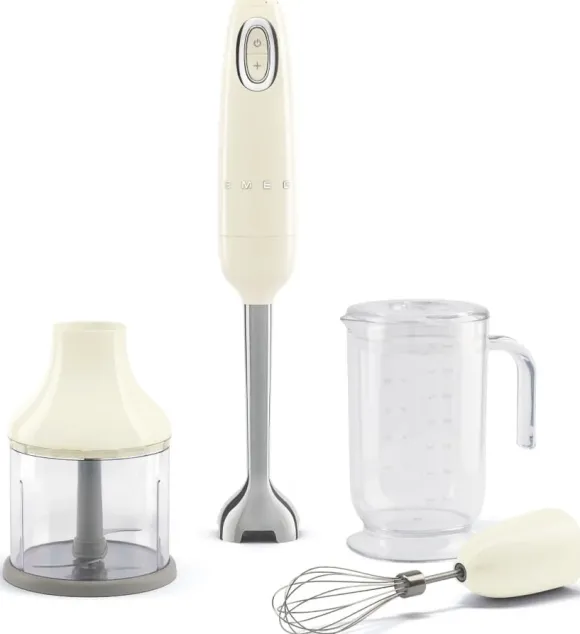 Blender ręczny z akcesoriami SMEG HBF03CREU kremowy linia 50's STYLE