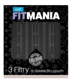Dafi Fitmania Black - 3-pak filtrów do butelki bez zakrętki