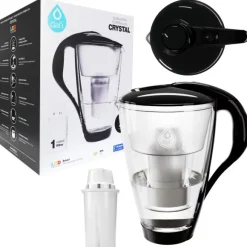 Dzbanek filtrujący szklany Dafi Crystal LED +1 filtr Classic (grafitowy), 1l
