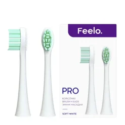 Feelo PRO White Soft Końcówki do szczoteczki sonicznej Feelo PRO białe 2 sztuki