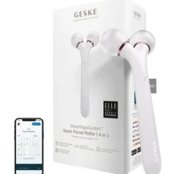 Geske, Roller soniczy do twarzy 4w1 z aplikacją, złota