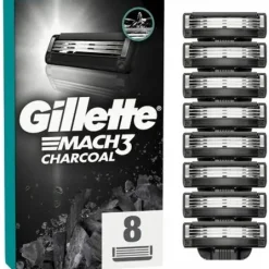 Gillette Mach3 Charcoal - Wkłady 8 szt.