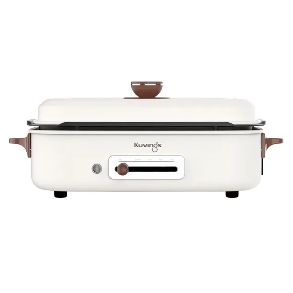 Grill elektryczny MultiGrill Kuvings kość słoniowa Ceramic Plus + 2 płyty + 2 książki z przepisami