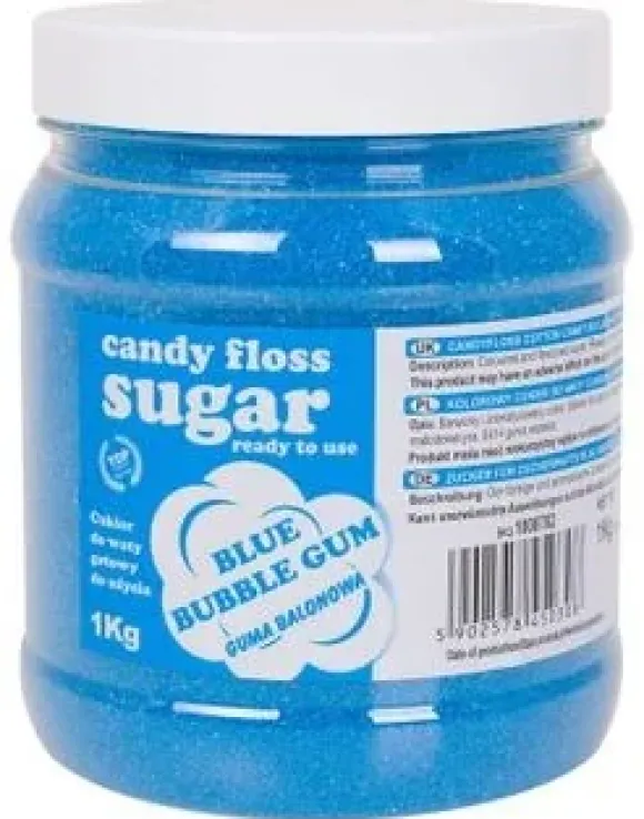 GSG24 Kolorowy cukier do waty cukrowej niebieski o smaku gumy balonowej 1kg 1008762