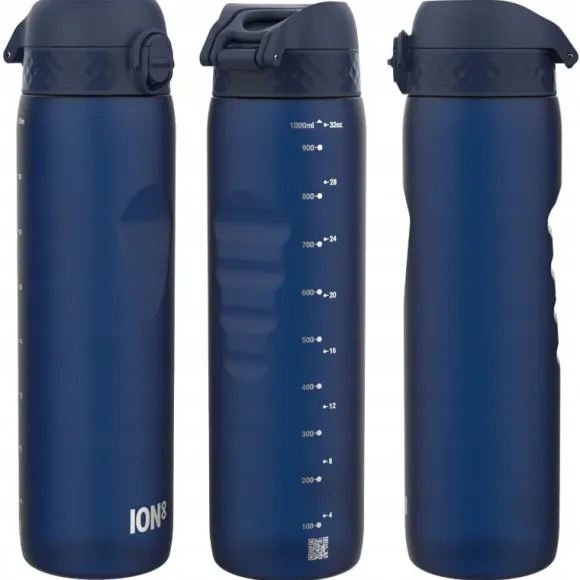 ION8 Granatowa butelka na wodę z miarką motywacyjną 1000 ml
