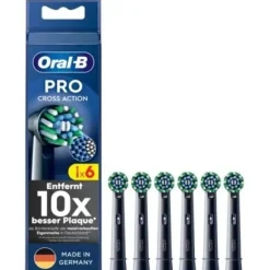 Końcówka szczoteczki ORAL-B Pro Cross Action Czarny (6 szt.) (Włókna w kształcie litery X usuwają płytki)