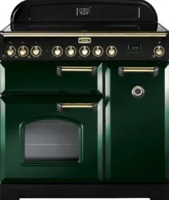 Kuchenka elektryczna Kuchnia z płytą ceramiczną FALCON Classic Deluxe 90 Butelkowa zieleń mosiądz
