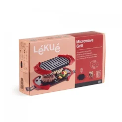 Lékué Lékué  grill mikrofalowy, opiekacz do kanapek, prasa do panini, 25,4 x 14 cm, czerwony 0220400R14M017