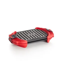 Lékué Lékué grill mikrofalowy, opiekacz do kanapek, prasa do panini, 25,4 x 14 cm, czerwony 0220400R14M017