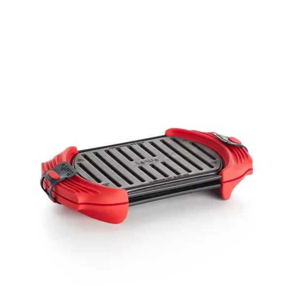 Lékué Lékué grill mikrofalowy, opiekacz do kanapek, prasa do panini, 25,4 x 14 cm, czerwony 0220400R14M017