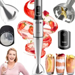 Mocny Blender Ręczny JK-1500 Ostrze Tytan Turbo Kruszy Lód 1500 W