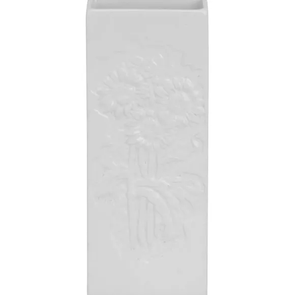 Nawilżacz powietrza ASJ Commerce Nawilżacz powietrza ceramiczny biały z tłoczonym wzorem kwiatowym - wz.2 118500010