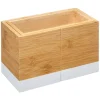 Organizer na sztućce regulowany rozmiar bambusowy biały 18 x 10 x 12 cm 179697A