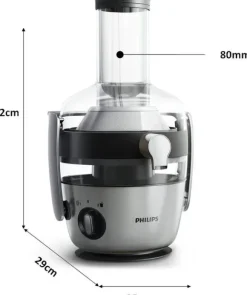 Philips HR1921/20 sokowirówka, FiberBoost, technologia QuickClean, funkcja płukania wstępnego, 1100 W, stal szlachetna HR1921/20