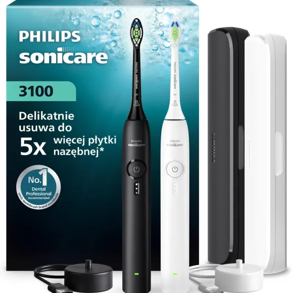Philips Sonicare Szczoteczka soniczna HX4072/73 biała + czarna (dwupak)