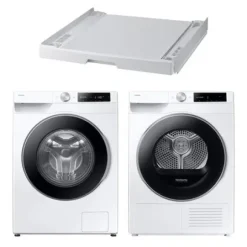 Pralka SAMSUNG WW11DG6B25LEU4 AI Energy EcoBubble A SpaceMax 11kg 1400 obr + Suszarka SAMSUNG AI DV90DG6845LEU4 z pompą ciepła + Łącznik SAMSUNG SKK-UDW