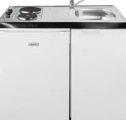 Pyramis Minikuchnia 5w1 MK 100x60 szafka STALWOWA komora zlewu PRAWA lodówka płyta zlew szafka