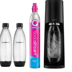 Saturator do wody gazowanej SodaStream Terra - Czarny + 2 butelki + książka