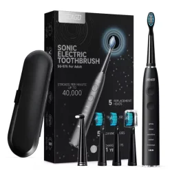 Seago soniczna szczoteczka do zębów SG-575 + etui + 5 końcówek, czarna