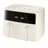 SILVERCREST Podwójna frytkownica beztłuszczowa Air Fryer retro 2600 W 2x 435 l kremowa