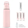 Szklana Butelka Filtrująca Dafi GLASS SiliconeFit 0,6 Baby Pink 4x Filtr