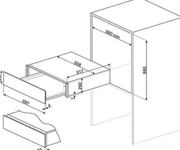 Szuflada grzewcza Smeg CR329X