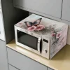 TEMU Pokrowiec dekoracyjny 2D - wielofunkcyjny pokrowiec na mikrofalówkę z motylami i kwiatami, idealny do nowoczesnych kuchni. Ten łatwy w użyciu