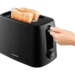 Toster Opiekacz do Tostów 6 Stopni Opiekania 650W 2 Tosty Czarny