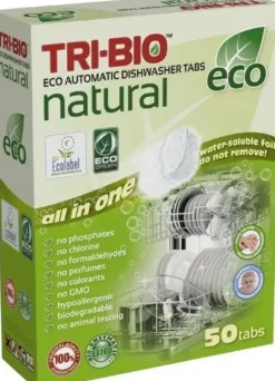 Tri-Bio TRI-BIO, Ekologiczne Tabletki do Zmywarki All in One, 50 szt.