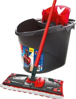 Vileda Vileda Ultramat 2 w 1, komplet Mop i Wiadro, Szary/Czerwony 155740