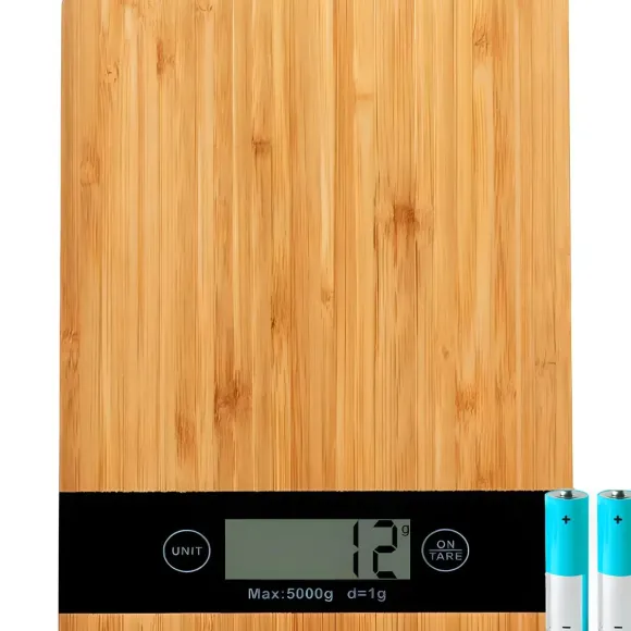 Waga Kuchenna Bambusowa Elektroniczna Dotyk 5Kg 1G