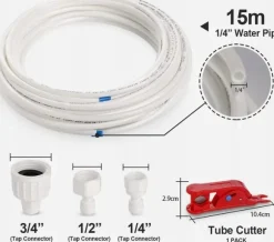 WĄŻ DO WODY 15M 635MM UNIWERSALNY PRZEWÓD ZESTAW PODŁĄCZENIOWY