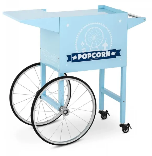 Wózek podstawa do maszyny do popcornu z szafką retro 51 x 37 cm niebieski