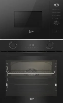 Zestaw AGD do zabudowy Beko Piekarnik BBIR17300BCS + Kuchenka mikrofalowa BMGB 20212 B