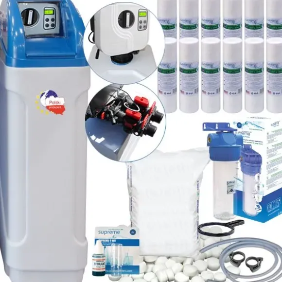 Zmiękczacz wody - 25L, sól, test, wkłady